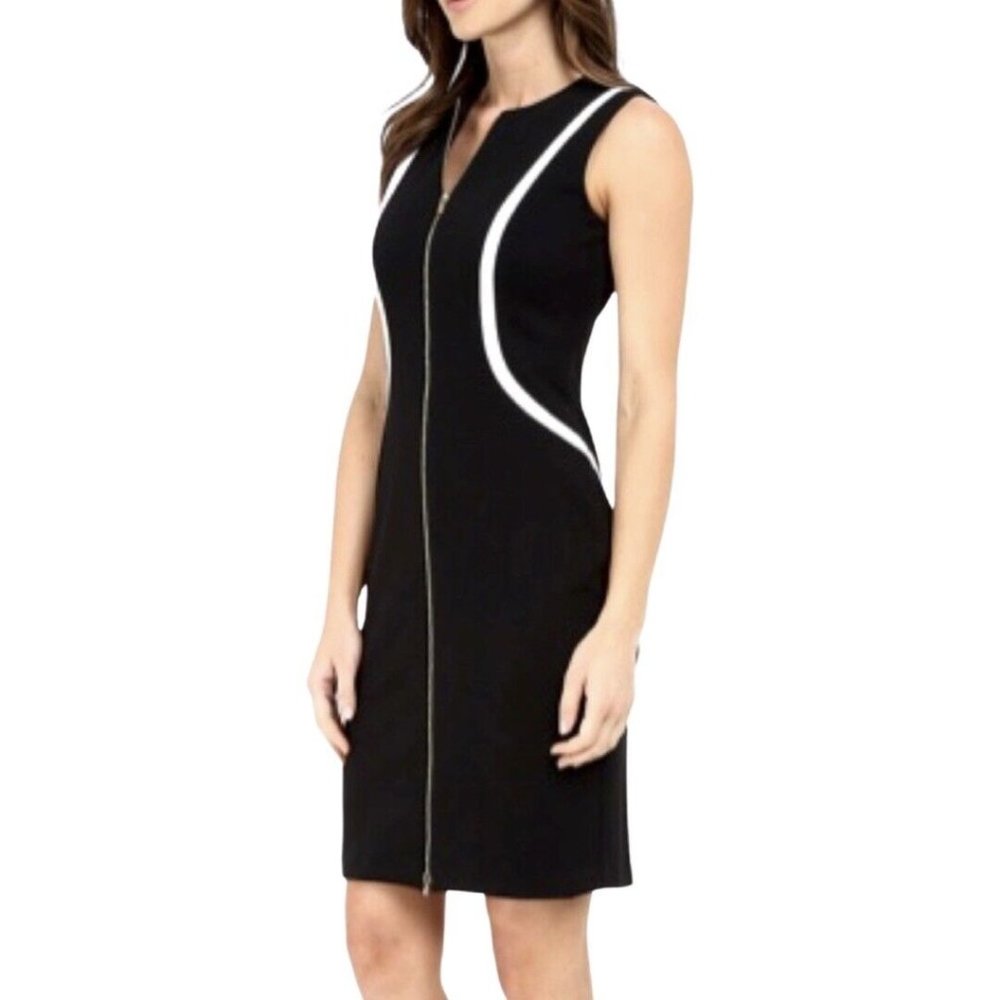Calvin Klein Black and White Sheath Dress